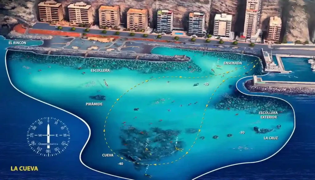 Mapa de Radazul en Tenerife, una de las zonas recomendadas para realizar el curso Open Water Diver